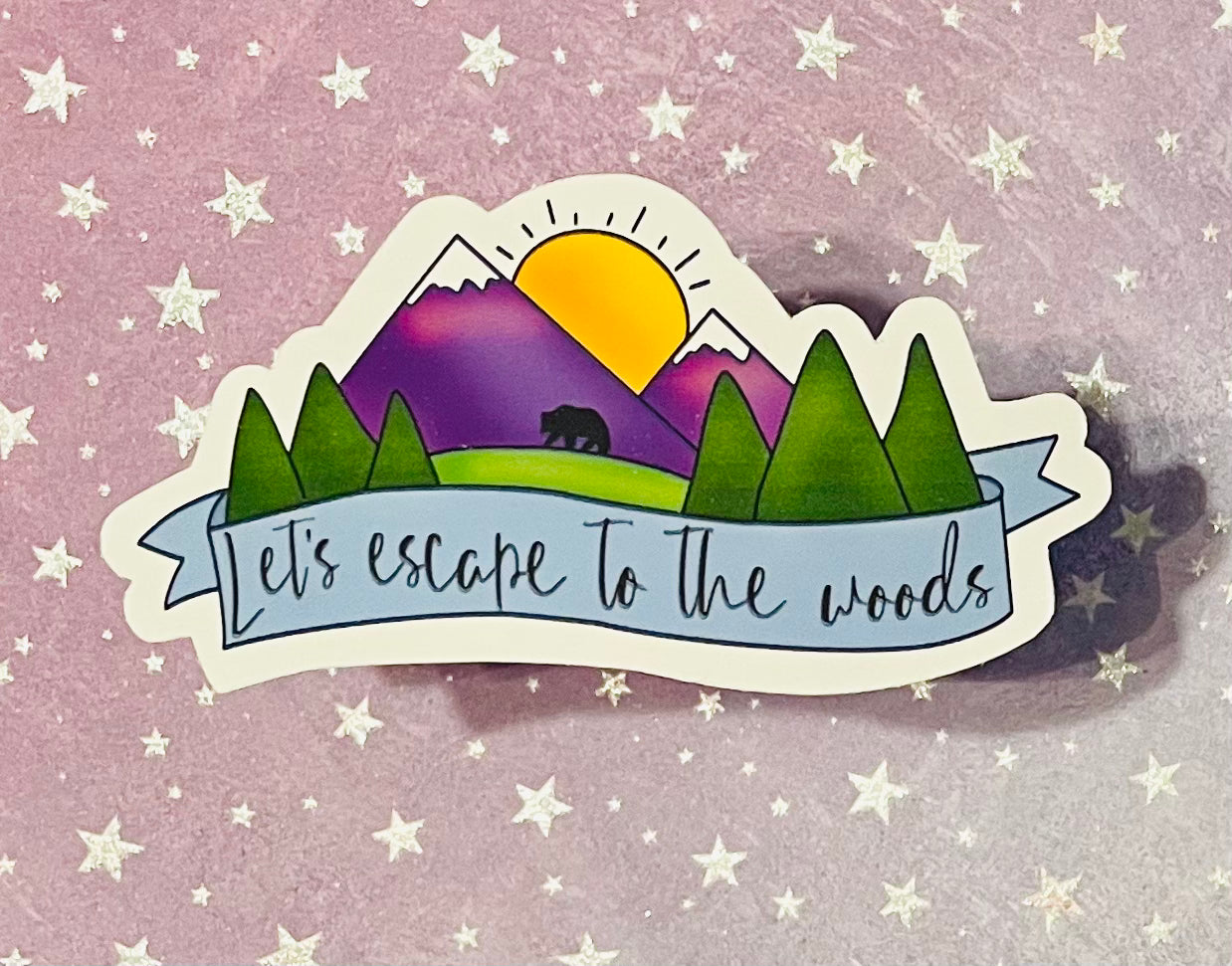 Let’s Escape to the Woods Sticker