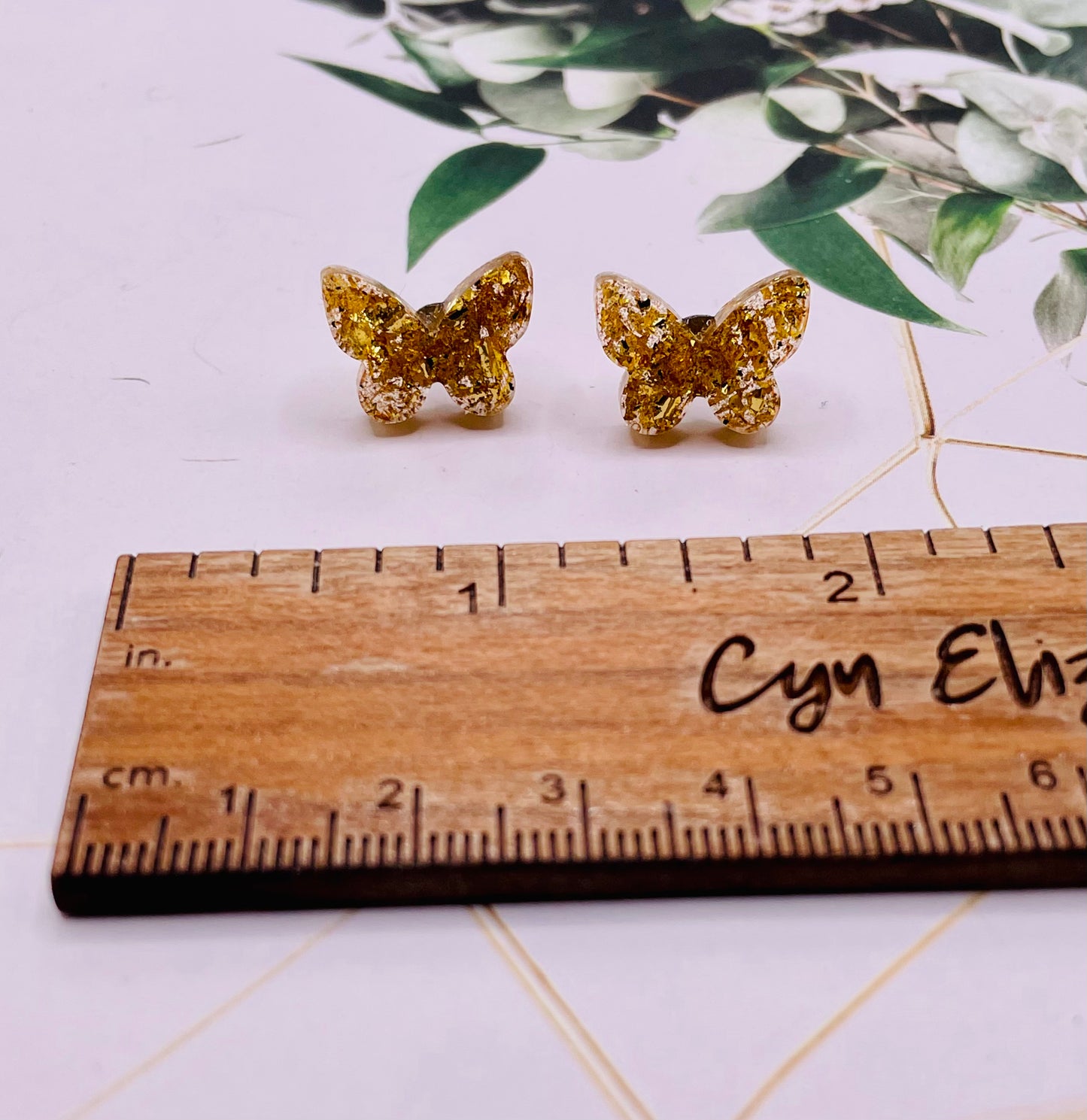 Gold Butterfly Stud Earrings