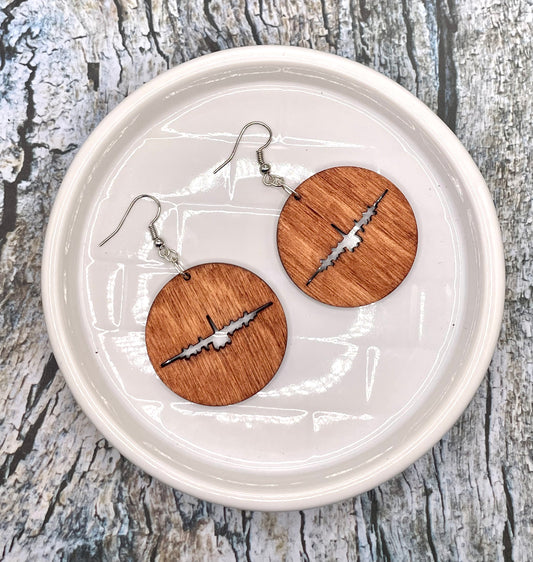 Military C130 Plane Wood Earrings