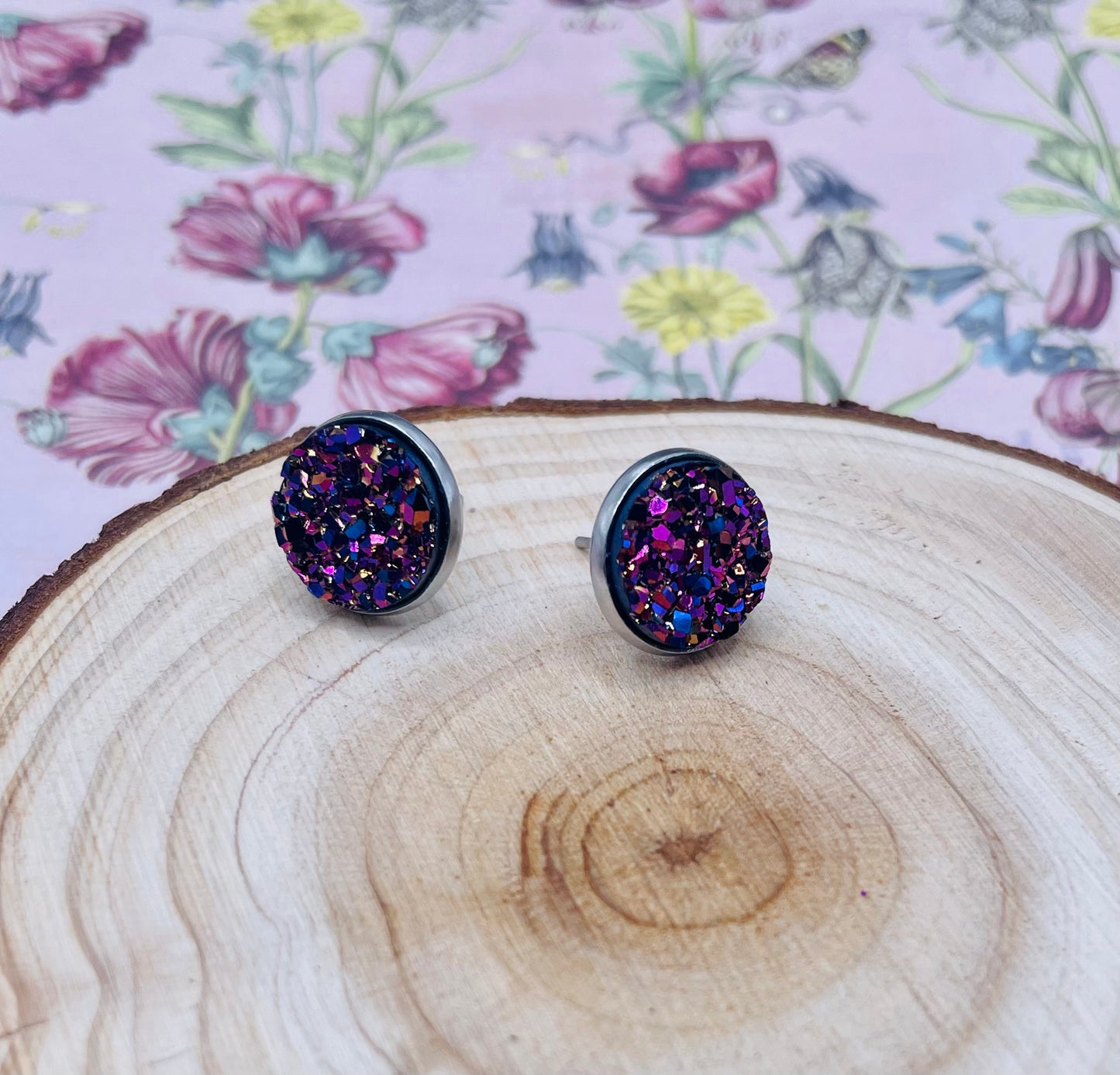 Faux Druzy Stud Earrings