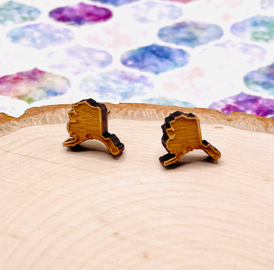 Alaska Wood Stud Earrings