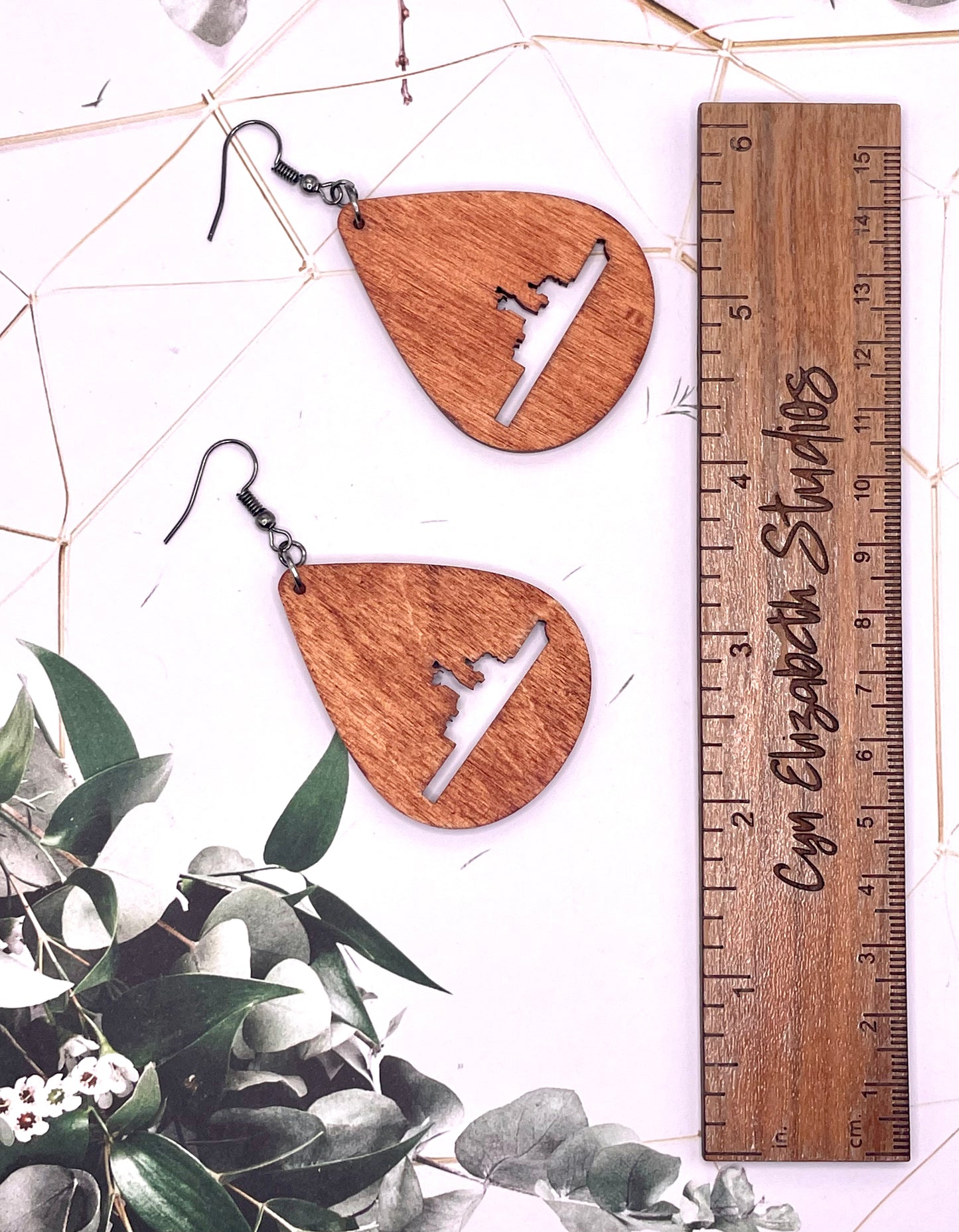 Wood Coast Guard Cutter Earrings