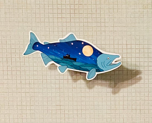 Salmon Fishing Sticker