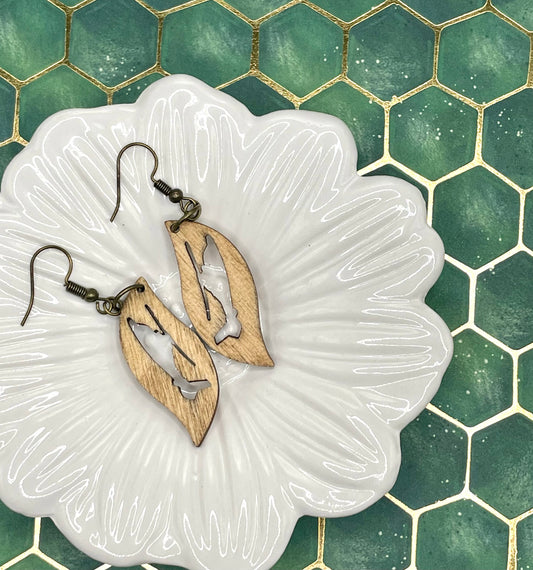 Military MH-65 Wood Earrings