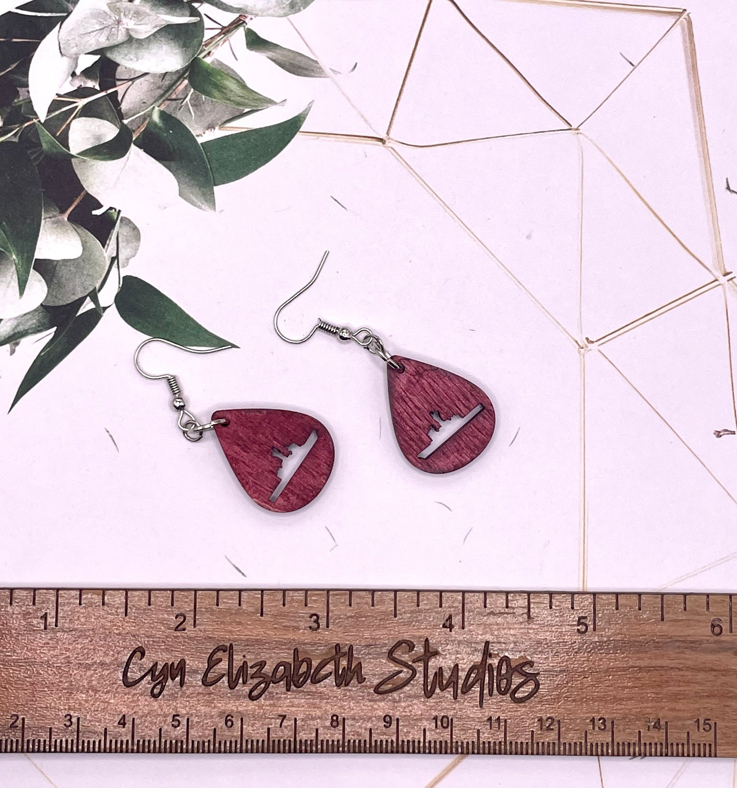 Tiny Coast Guard Cutter Wood Earrings