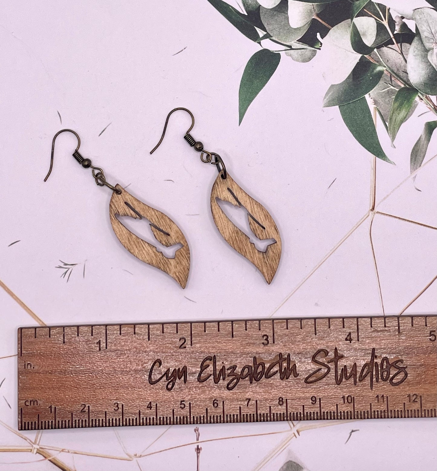 Military MH-65 Wood Earrings