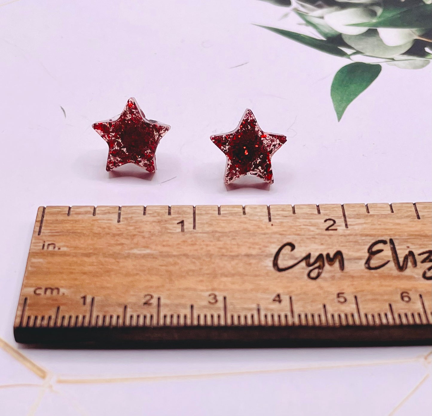 Red Star Stud Earrings