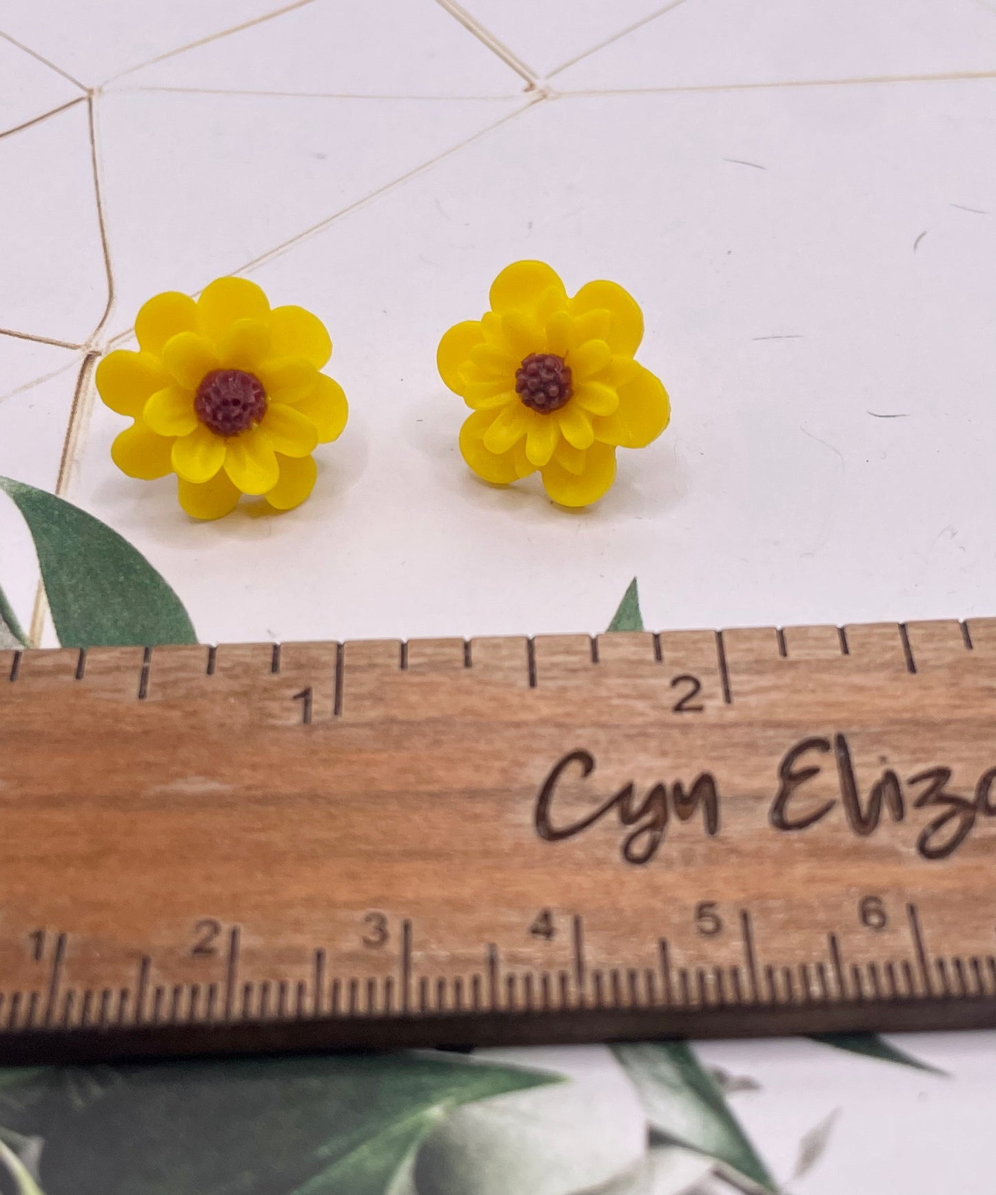 Yellow Daisy Stud Earrings