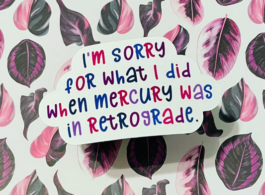 I’m Sorry for What I Did When Mercury was in Retrograde Sticker