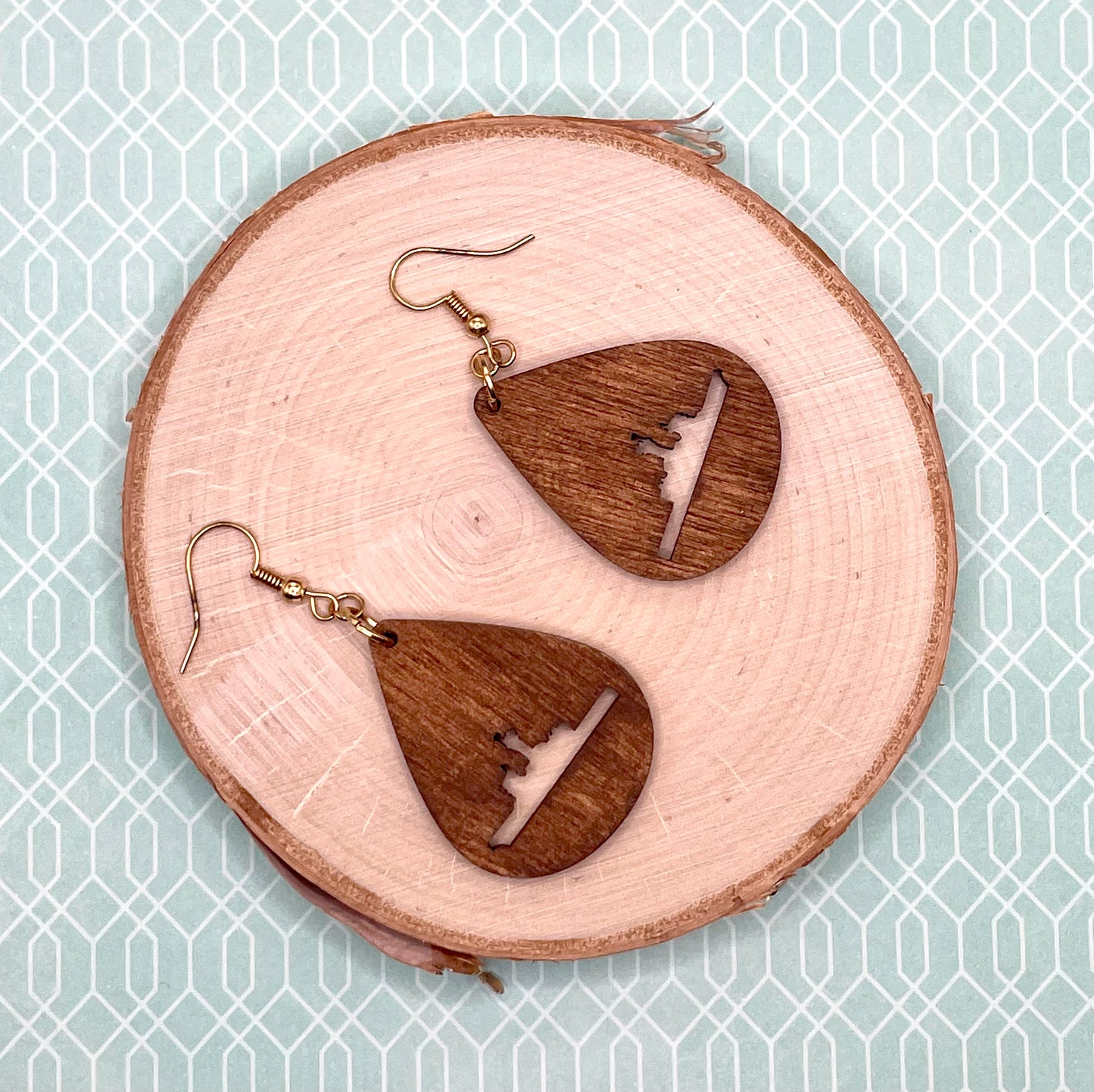 Coast Guard Cutter Wood Earrings